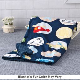 Babyhug Sherin & Poly Wool All Season Blanket Vehicle Design - Blue (Blanket's Fur Color May Vary)-17