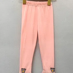 Kookie Kids Full Length Leggings Reindeer Embroidery - Pink-picture-4