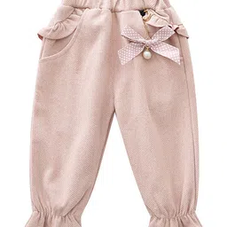Kookie Kids Full Length Lounge Pant Bow Applique - Pink-picture-22