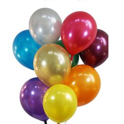 Funcart 8 Inch Metallic Latex Balloons Multicolor - Pack of 50-image-21