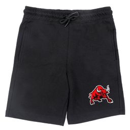 Wear Your Mind Angry Bull Graphic Print Detailing Shorts - Black-image-2