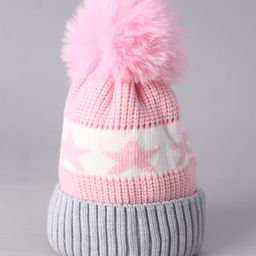 Babyhug Baby Cap with Pom Pom - Pink-image-74
