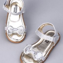 Cute Walk by Babyhug Party Wear Sandals - Silver-image-48