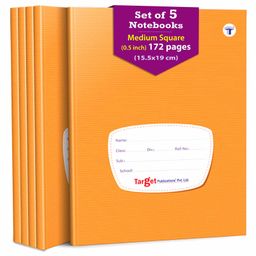 Target Publication Medium Square Ruled Notebooks Pack of 5 - 172 Pages each-5