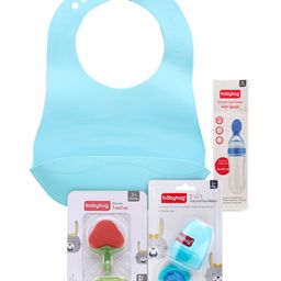 Babyhug Baby Silicon Combo Of Fruit Nibbler Food Feeder Fruit Teether & Bib Pack Of 4-17