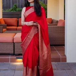 PHEASANT Woven Design Jacquard Banarasi Saree With Unstitched Blouse Piece-picture-39
