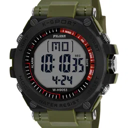FELIZER Men Patterned Dial & Textured Straps Digital Watch H9053-LSKA-Green image 2