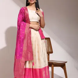 Payu Semi-Stitched Lehenga & Unstitched Blouse With Dupatta-picture-33