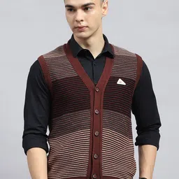 Monte Carlo Men Striped Woollen Cardigan-picture-36