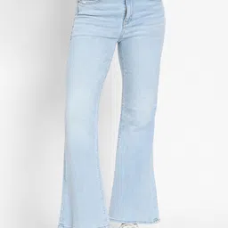 AMERICAN EAGLE OUTFITTERS Women Blue Flared Mid-Rise Bootcut Jeans-picture-40