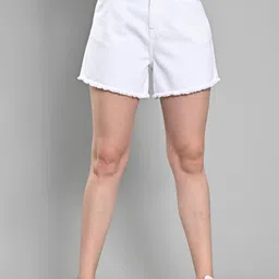 IZEL Women Washed Mid-Rise Denim Shorts-image-10