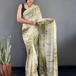 HERE&NOW Tie and Dye Zari Print Pure Georgette Ready to Wear Saree-picture-47