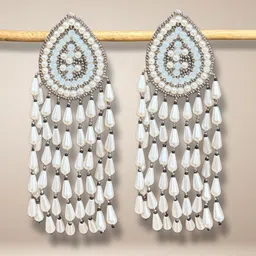 UnfoldSelf Teardrop Shaped Pearls Drop Earrings-35