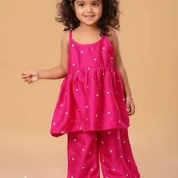The Mini Trunk Girls Floral Embroidered Kurti with Palazzo-image-60