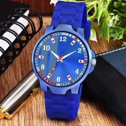 CSAMON Men Round Dial & Straps Analogue Watch 3Kan BLUPata New PU-18