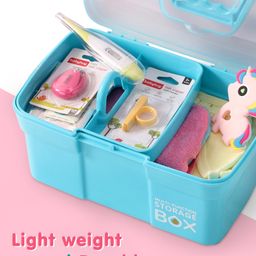 fab n funky Compact Multi Functional Storage Box With Handles - Blue image 2