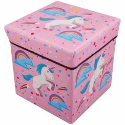 FunBlast Multi Functional Folding Storage  Box Unicorn Print - Blue image 2