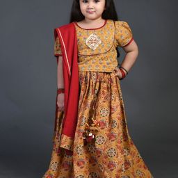 Chanda Mama Girls Embellished Ready to Wear Lehenga & Blouse With Dupatta-image-74