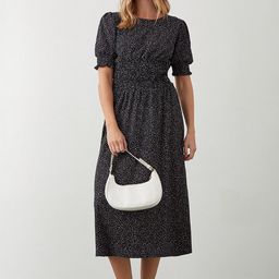 DOROTHY PERKINS Abstract Print Puff Sleeve A-Line Midi Dress-picture-21