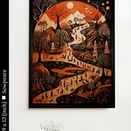 SOWPEACE Red & Black 1 Piece Canvas Other Wall Paintings-23