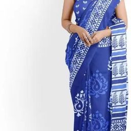 JALTHER Ethnic Motifs Pure Cotton Block Print Saree-29