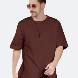 Mad Over Print Men Drop-Shoulder Sleeves Raw Edge T-shirt-image-7