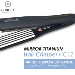 GORGIO PROFESSIONAL Mirror Titanium Wide Plate Hair Crimper HC12-12