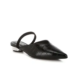 London Rag Women Pointed Toe Block Heel Leather Mules-6