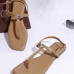 Try Me Women T-Strap Flats with Buckles-image-40