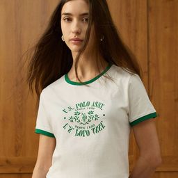 U.S. Polo Assn. Women Brand Name Printed Round Neck Cotton T-shirt-image-95