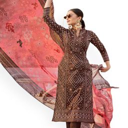 DRAVINAM Trends Mirror Work Pure Cotton Unstitched Dress Material-image-22