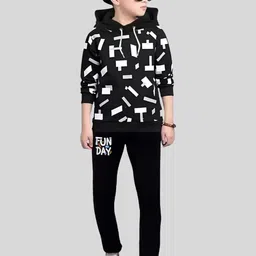 ATLANS Boys Printed Hooded Sweatshirt With Joggers-image-103