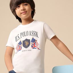 u.s. polo assn. kids Uspa Kids Boys Graphic Printed Pure Cotton T-shirt-picture-4