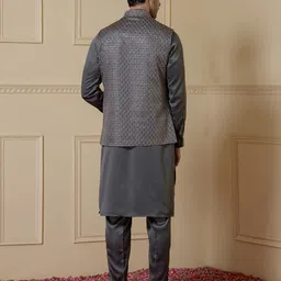 Satwaa Men Regular Sequinned Kurta with Trousers-picture-35