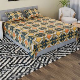 Myntra Elegant Homes Green 144 TC Pure Cotton King Bedsheet Set-image-15