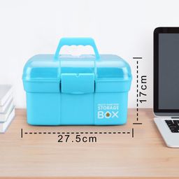 fab n funky Compact Multi Functional Storage Box With Handles - Blue image 3