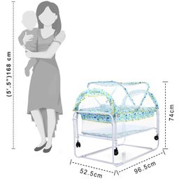 fab n funky Lightweight Cradle Mosquito NetWith Moderate Swing - Blue image 3