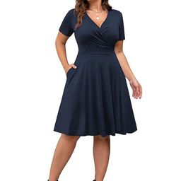Samsara Couture V-Neck Short Sleeves Fit & Flare Dress-picture-32