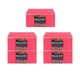 AMAK INC Pink Fabric Multi-Utility Wardrobe Organisers-picture-5