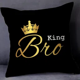 SKYTRENDS Black & Gold-Toned Satin Square Cushion Covers-34