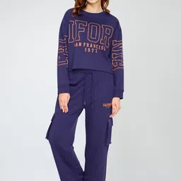 Zeyo Round Neck Printed Sweatshirt & Joggers-image-20