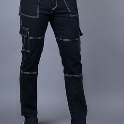 LINARIA Men Classic Straight Fit Slash Knee Jeans-image-34