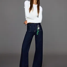 Bershka Seamless Wide-leg Jeans With Pockets-picture-14