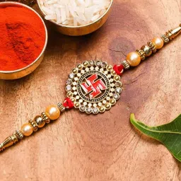 POORAK Assorted Rakhi With Greeting Card & Roli Chawal-image-31