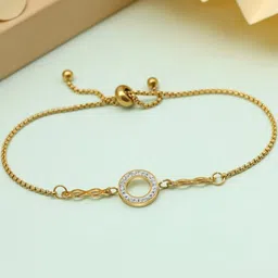 PREYANS Stainless Steel American Diamond Bracelet-26