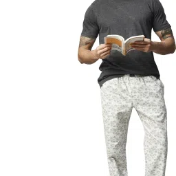 Urban Scottish Men's Pyjama - Regular Fit, 100% Cotton, Printed, Mid-Rise, BLUE Men Pyjama-image-51