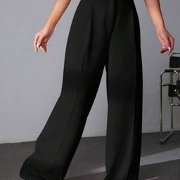 BROADSTAR Women Loose Fit High-Rise Parallel Trousers-image-31