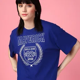 DressBerry Women Typography Printed Round Neck Boxy T-shirt-image-54