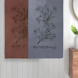 Myntra Elegant Homes Grey & Brown 2 Printed Cotton 300 GSM Bath Towel-17