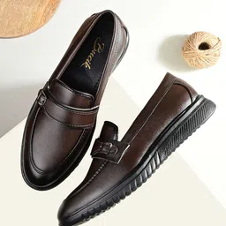 BUCIK Men Leather Slip-Ons Formal Shoes-image-69